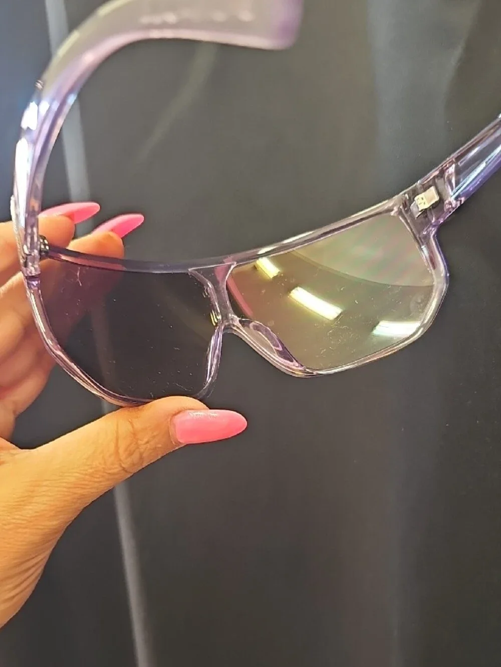 Von Zipper Purple Frame Iridescent Shield Sunglasses